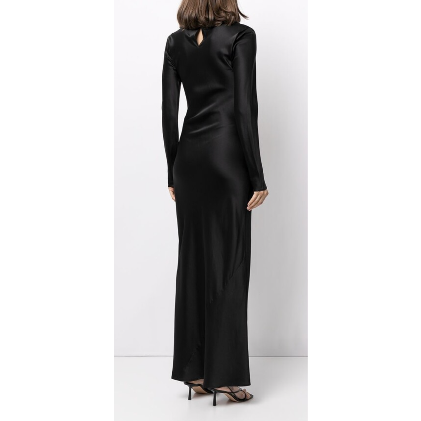 Sir. 2 Black 100% Silk Long Sleeve Soleil Maxi Dress — image 3 of 8
